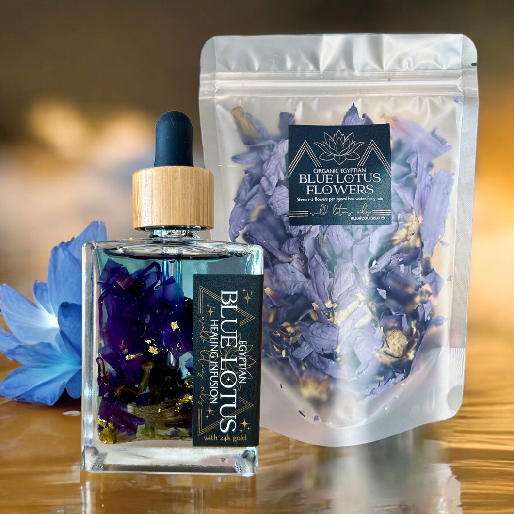 Blue Lotus Healing Infusion + Organic Egyptian Blue Lotus Flowers
