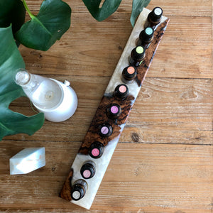 Resin & Timber Essential Oil Stand - Pearl