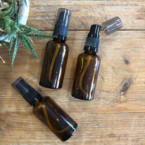 Amber Glass Pump Bottle - 50ml & 100ml