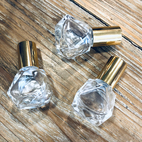 8ml Luxe Glass Roller Bottle - Gold Lid